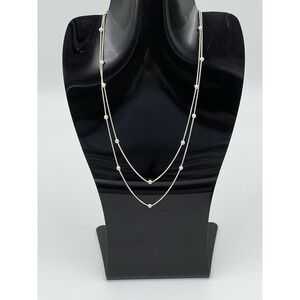 20 Inch Beaded Box Chain 925 Silver Necklace Italian Preowned